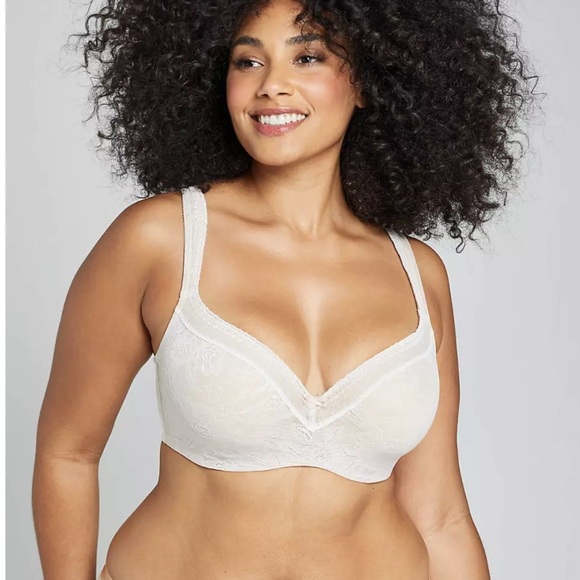 Cacique Modern Lace Lightly Lined Balconette Bra  beige 38C - Picture 2 of 11
